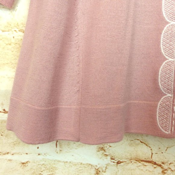 J. Crew Embroidered 100% Merino Wool Sweatshirt Womens S Pink Style A2201 FLAWS - Picture 9 of 14